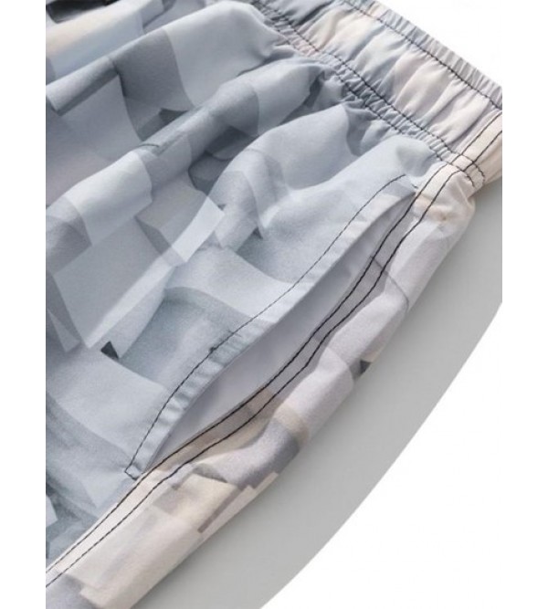 Cubist Geometric 3D Pattern Shorts