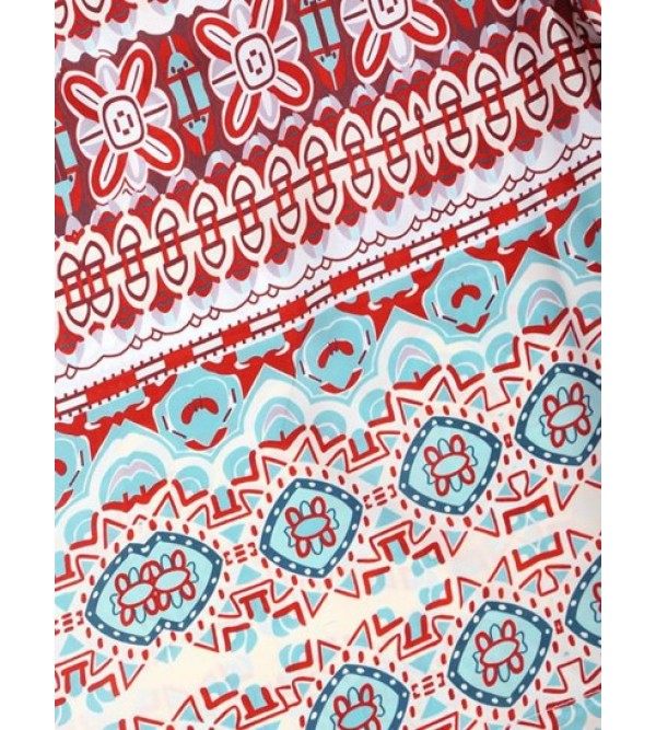 Ethnic Aztec Printed Pocket Drawstring Casual Beach Shorts