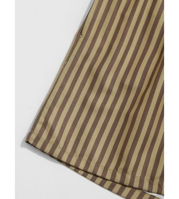 Striped Casual Drawstring Beach Shorts