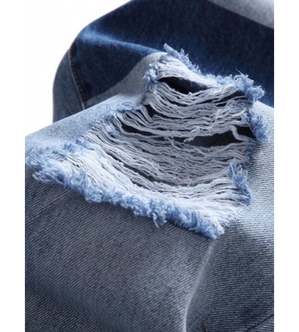 Ripped Patchwork Pockets Jeans