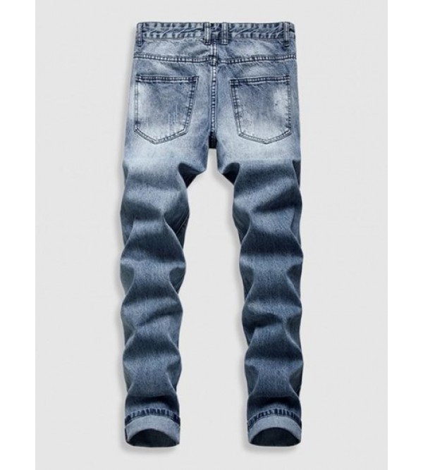 Zip Fly Ripped Jeans