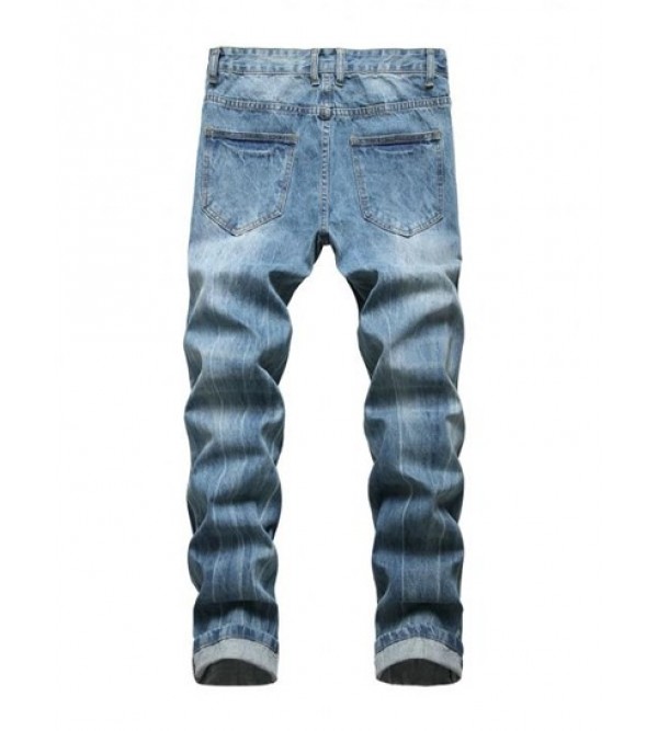 Zip Fly Distressed Jeans
