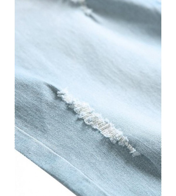 Ripped Rose Embroidered Skinny Jeans