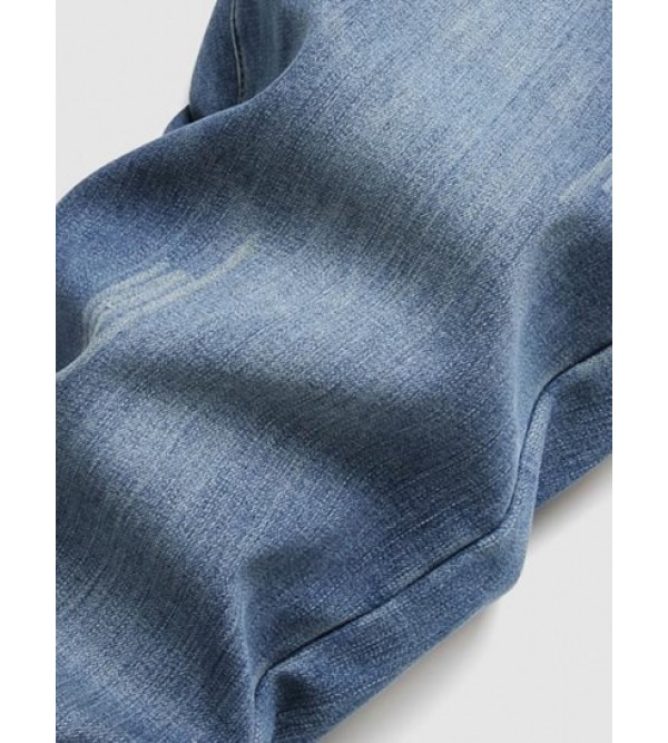 Faux Fur Lined Scratch Warm Jeans