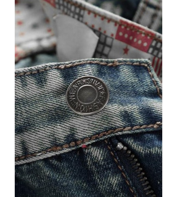 Retro Ripped Casual Denim Jeans