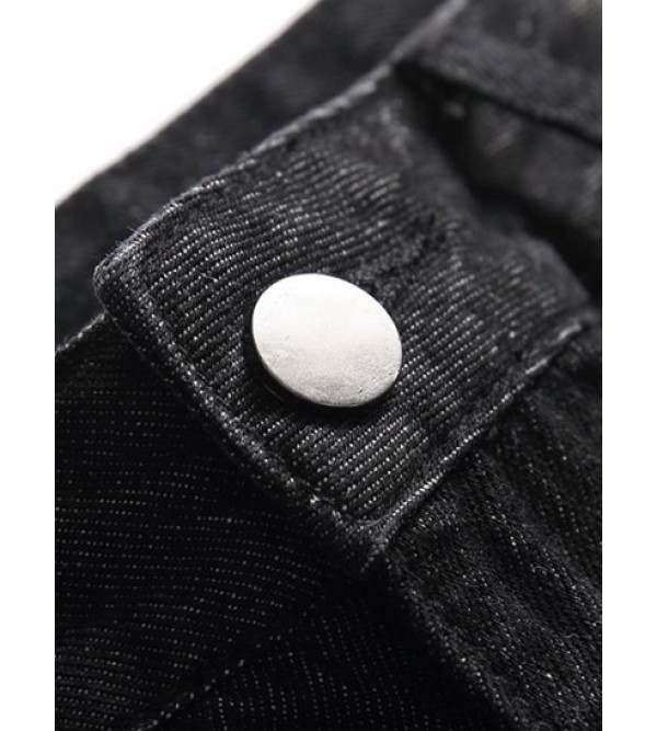 Faded Distressed Pocket Jeans