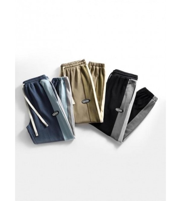 Colorblock Back Pocket Design Jogger Pants
