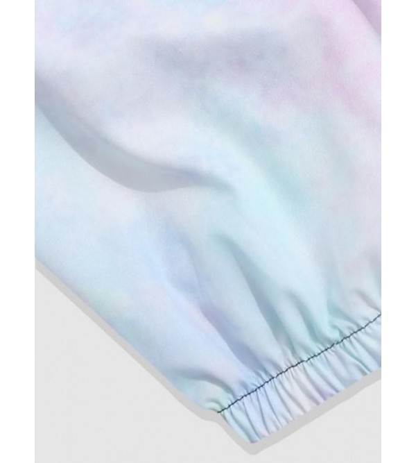 Tie Dye Print Casual Pocket Beam Feet Pants