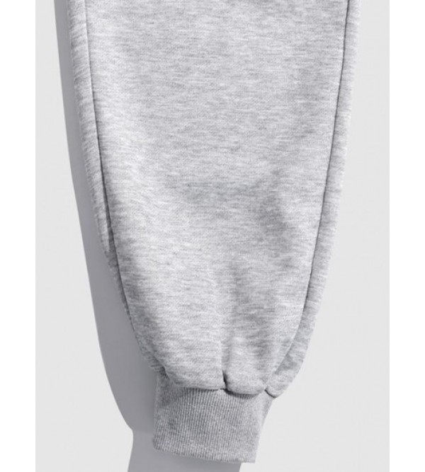 Letters Print Heathered Sweatpants
