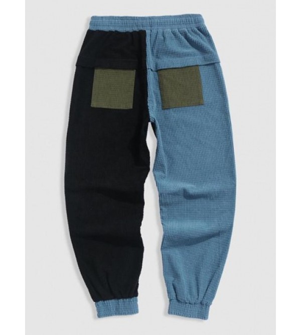 Colorblock Corduroy Jogger Pants