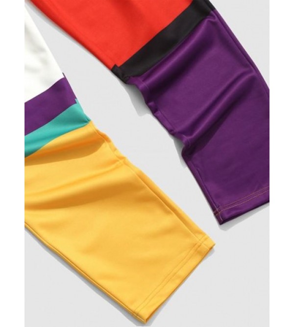Colorblock Patchwork Casual Pants