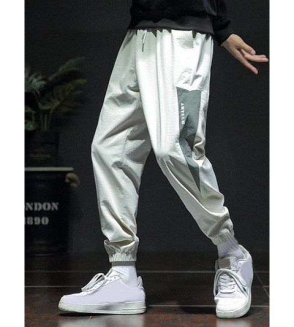 Two Tone Beam Feet Pocket Drawstring Cargo Pants