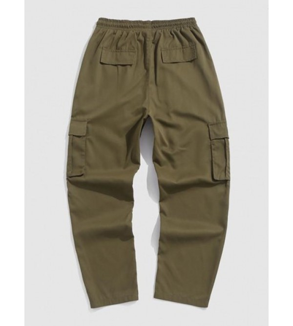 Drawstring Applique Cargo Pants