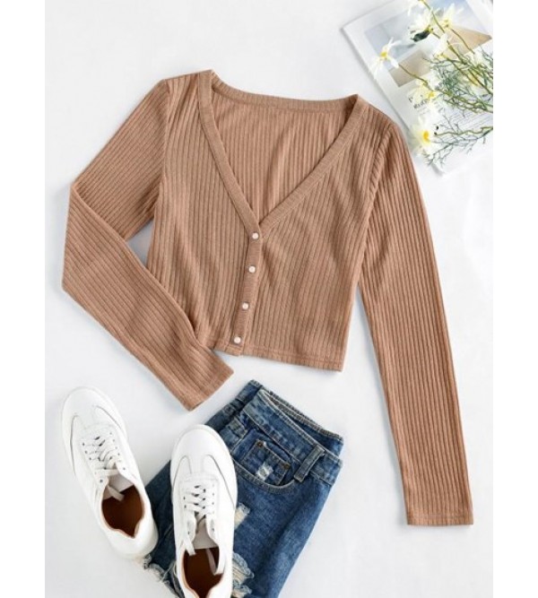 Ribbed Knit Crop Cardigan