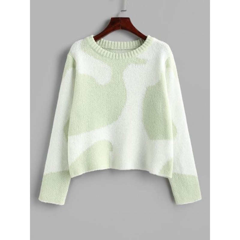 Two Tone Bicolor Textured Sweater