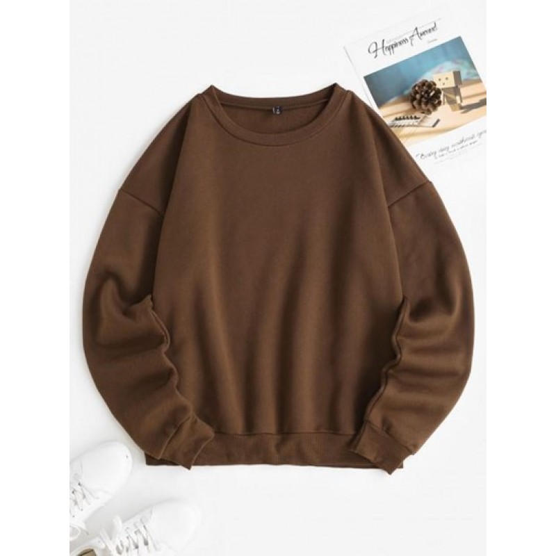 Fleece Lined Oversized Drop Shoulder Sweatshirt