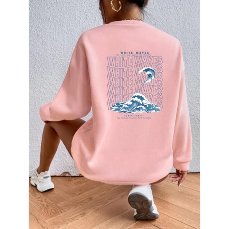 Wave Graphic Pullover Sweatshirt