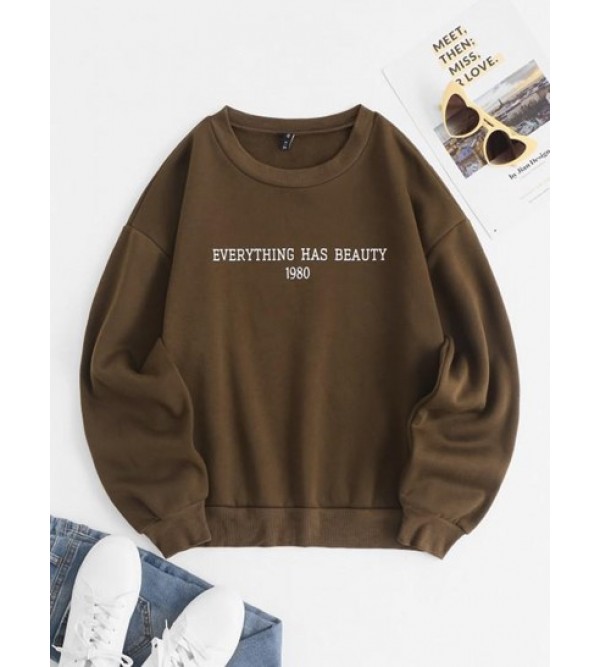 Crewneck EVERYTHING Graphic Fleece-lined Sweatshirt