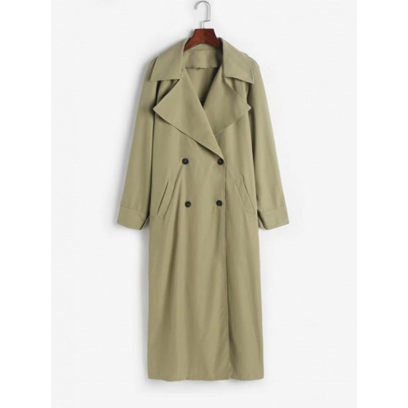 Pocket Double Breasted Maxi Trench Coat