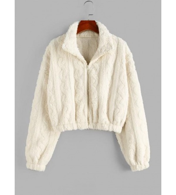 Faux Fur Fuzzy Drop Shoulder Coat