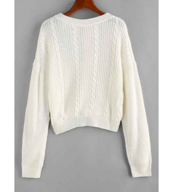 Crewneck Cable Knit Sweater