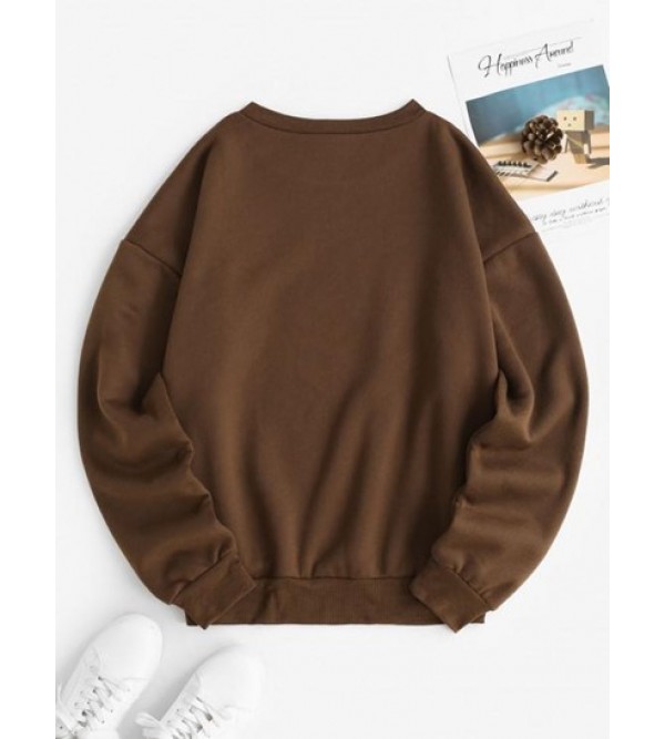 Fleece Lined Oversized Drop Shoulder Sweatshirt