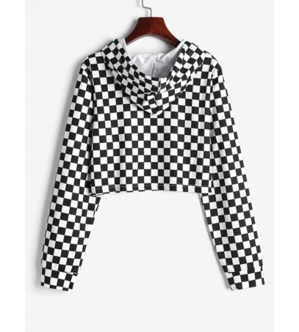 Cropped Checkerboard Hoodie