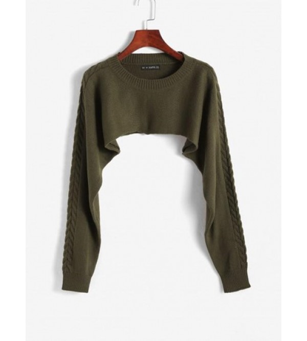 Cable Knit Panel Shrug Sweater