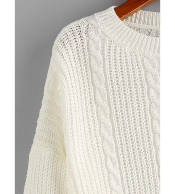 Crewneck Cable Knit Sweater