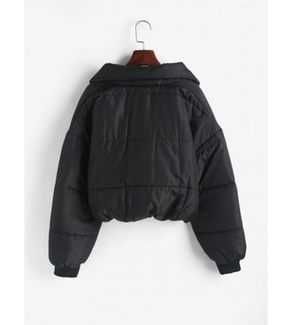 Zip Up Pockets Padded Coat